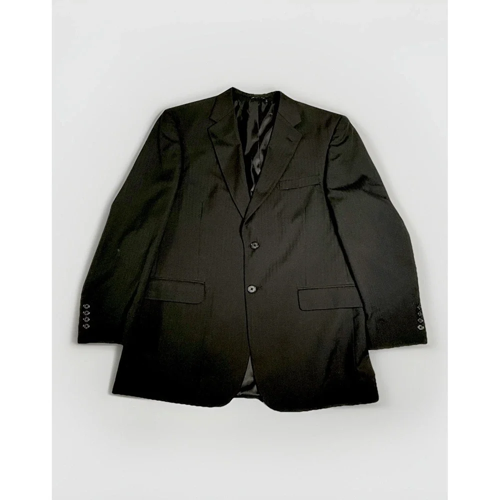 Saddlebred‎ Performance Men's  Size 42R Black Wool Blend Blazer Classic 2 Button